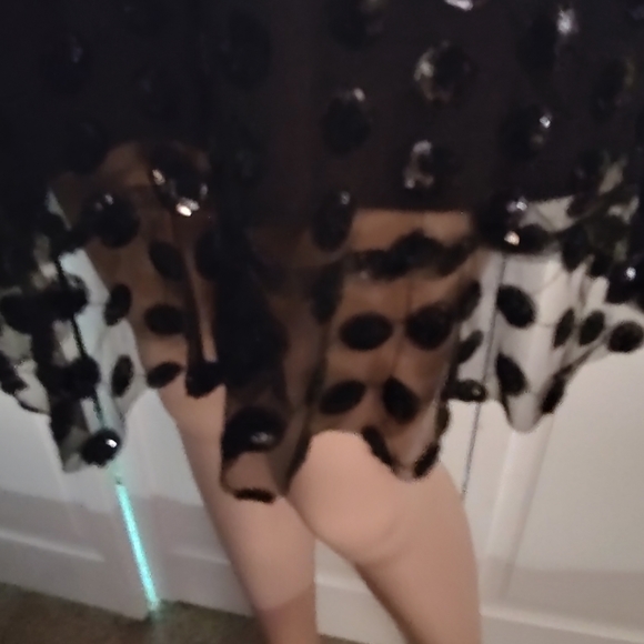 Black mesh and sequin ruffled dress - Picture 9 of 16